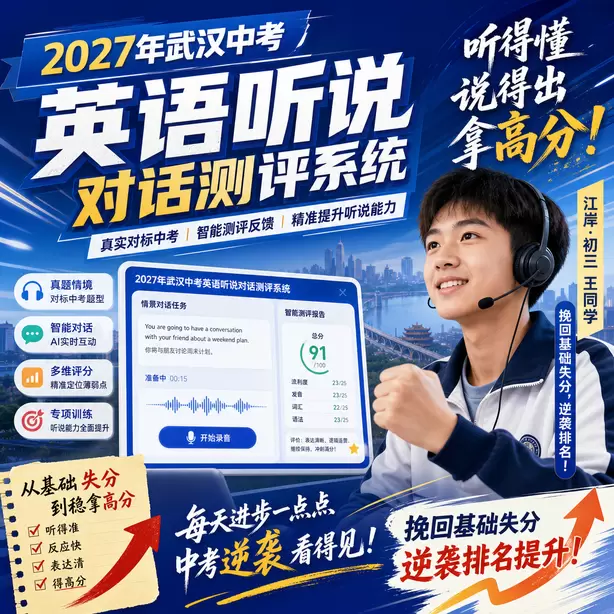 武汉中考听说机考超纲词汇多吗江岸&middot;初三王同学（挽回基础失分，逆袭排名）